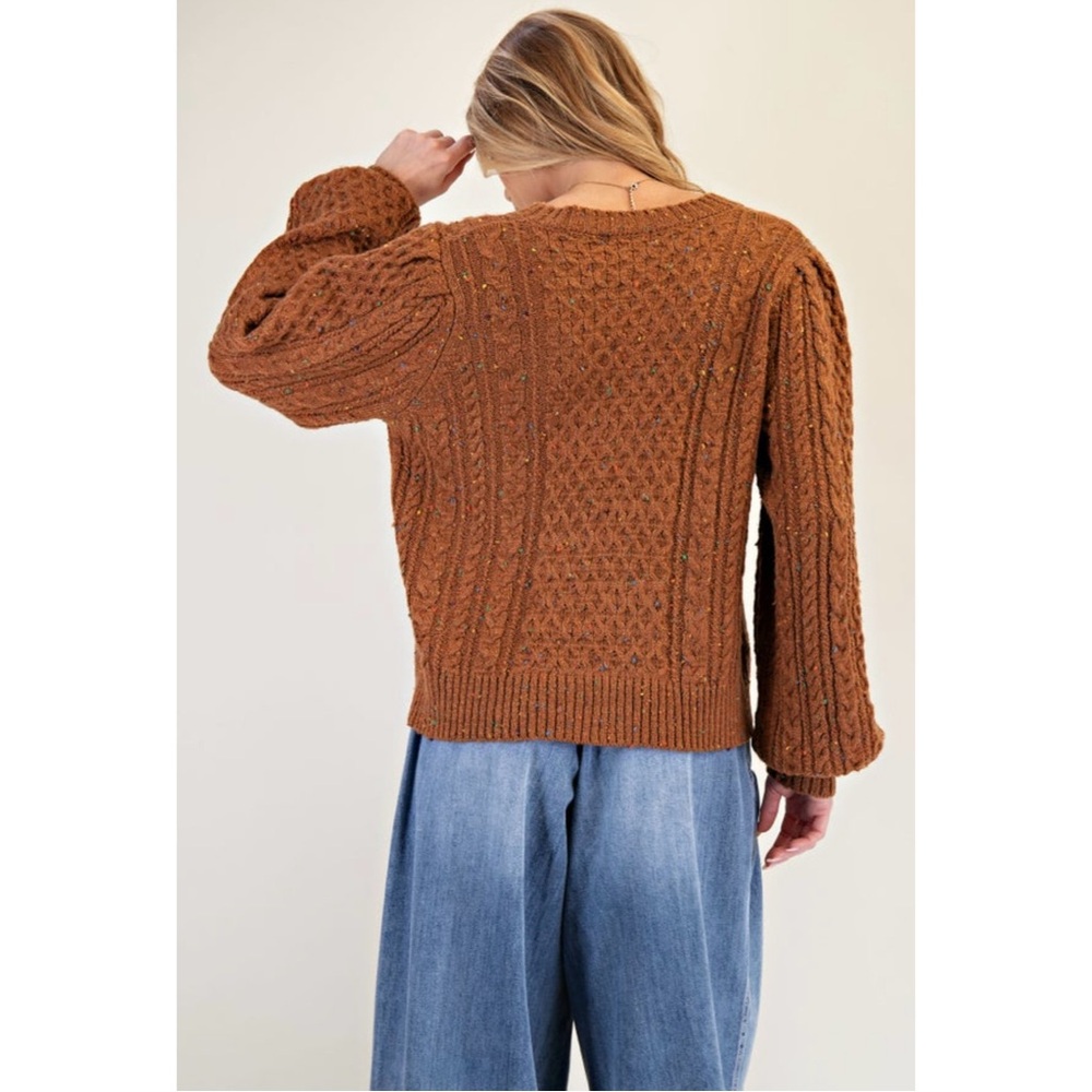 🆕 EASEL Cable Knit Button Down Sweater Cardigan … - image 3